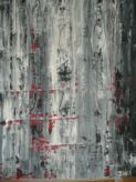 abstraction gris et rouge acrylique sur carton 60x80 1999)