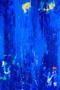 abstraction bleue( acrylique sur papier  70x100)1998.